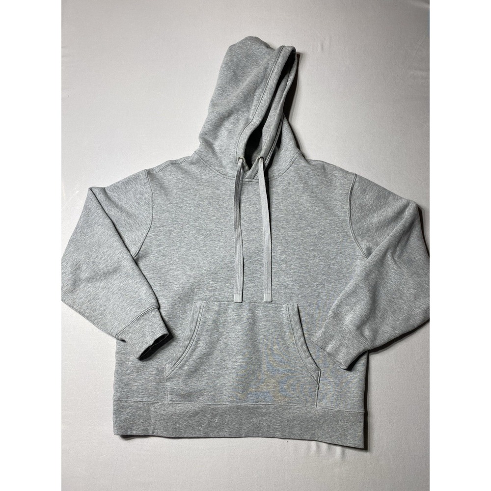 Athleta Womens Medium Gray Fleece Pullover Hoodie Sweatshirt Athleisure